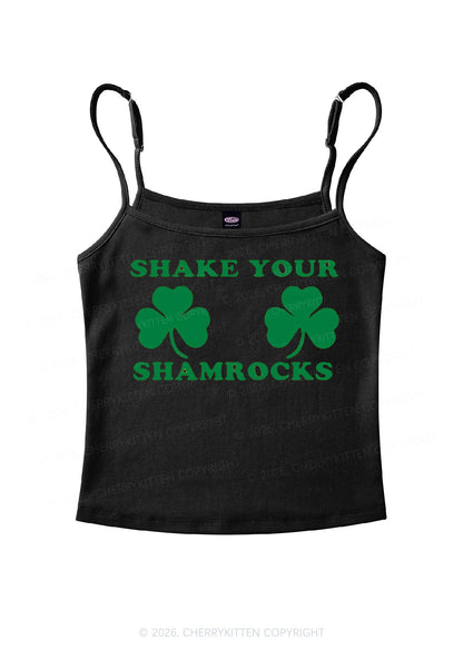 Shake Your Shamrocks St Patricks Y2K Spaghetti Strap Cami Cherrykitten