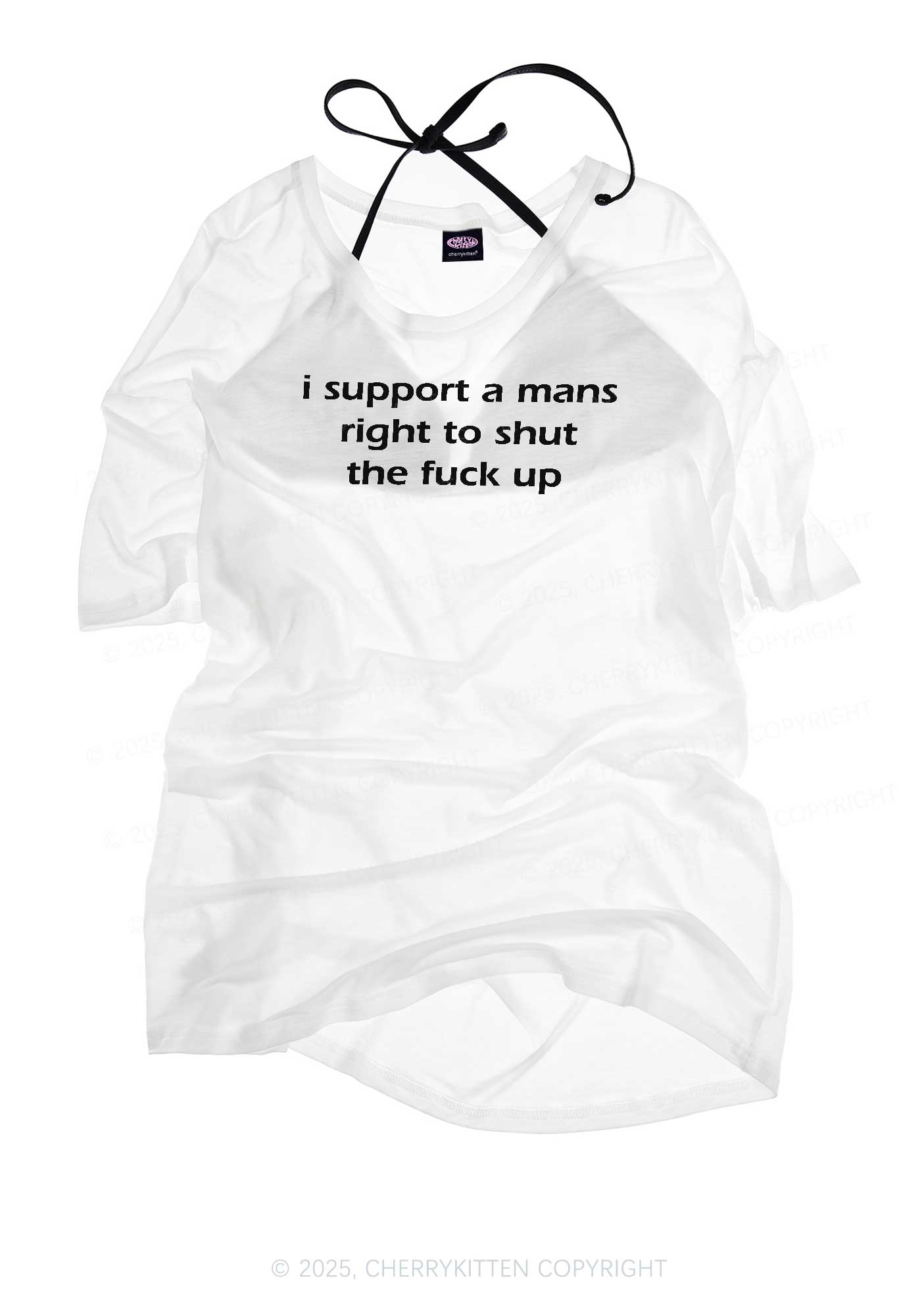 I Support A Mans Right  Y2K Sheer Boyfriend Tee Cherrykitten