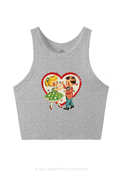 Dancing Kids Y2K Valentine's Day Crop Tank Top Cherrykitten