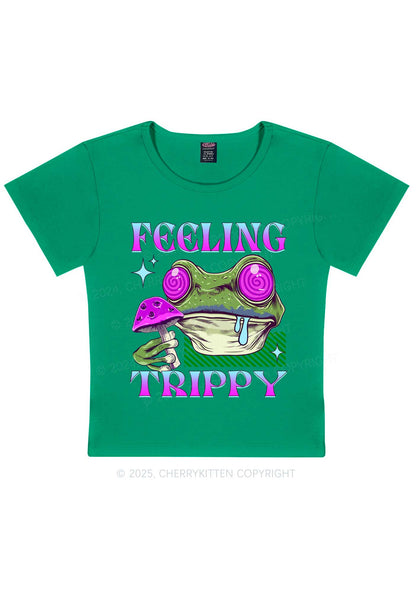 Frog Feeling Trippy Y2K Baby Tee Cherrykitten