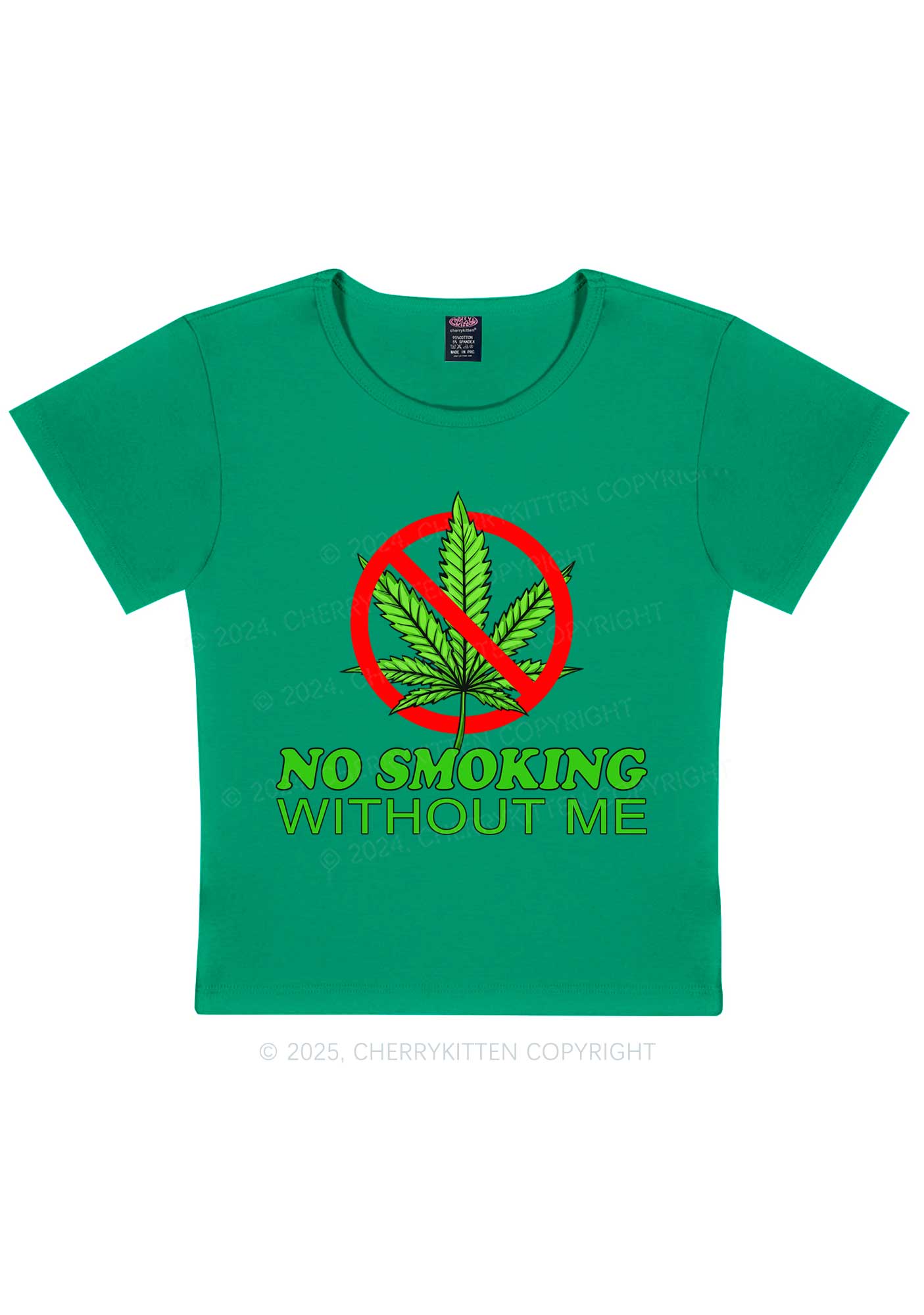 No Smoking Without Me Y2K Baby Tee Cherrykitten