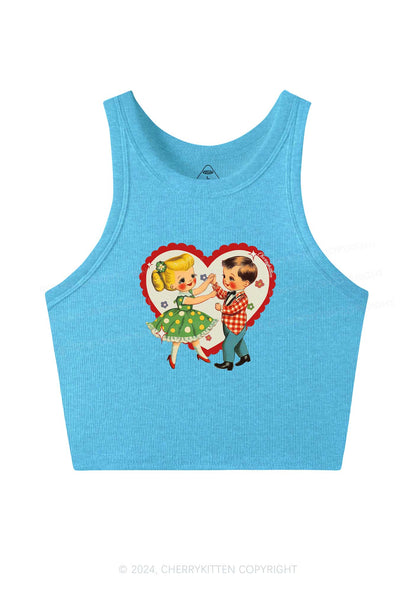 Dancing Kids Y2K Valentine's Day Crop Tank Top Cherrykitten