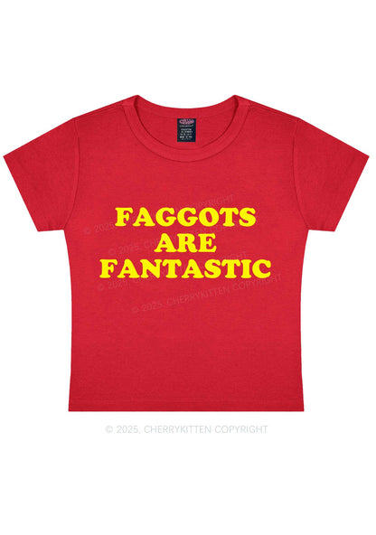 Faggots Are Fantastic Pride Y2K Baby Tee Cherrykitten