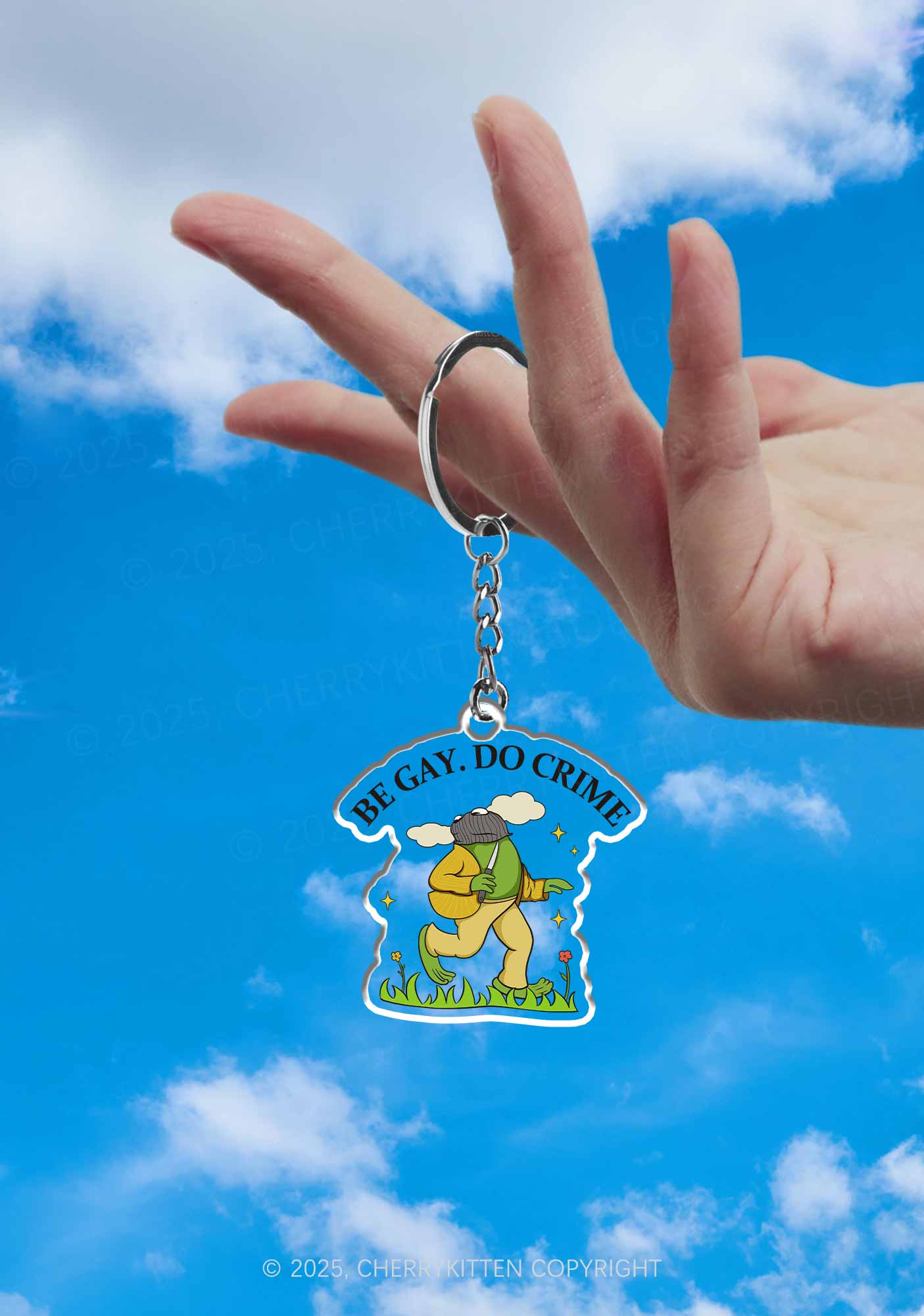 Be Gay Do Crime Frog Pride 1Pc Y2K Keychain Cherrykitten