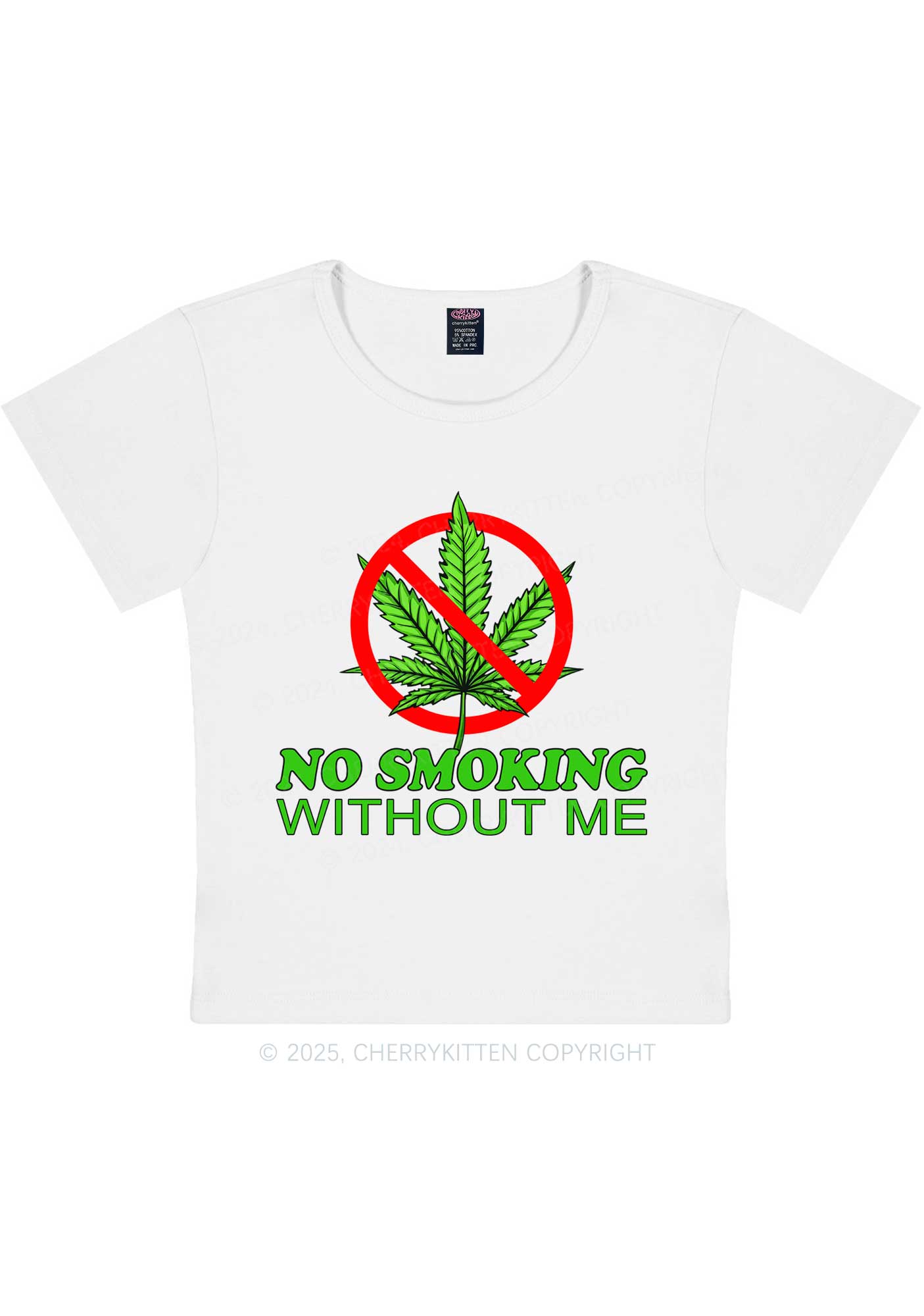 No Smoking Without Me Y2K Baby Tee Cherrykitten