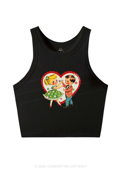 Dancing Kids Y2K Valentine's Day Crop Tank Top Cherrykitten