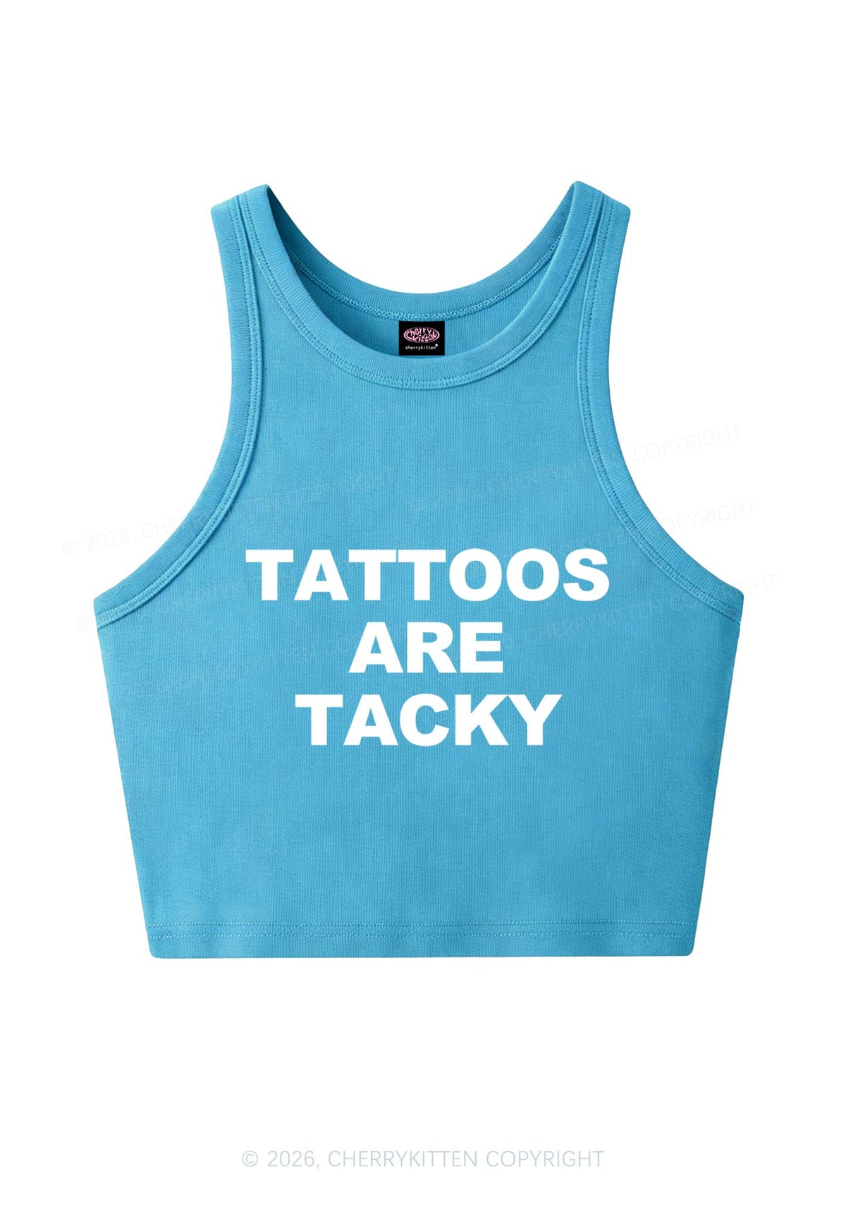 Tattoos Are Tacky Y2K Crop Tank Top Cherrykitten