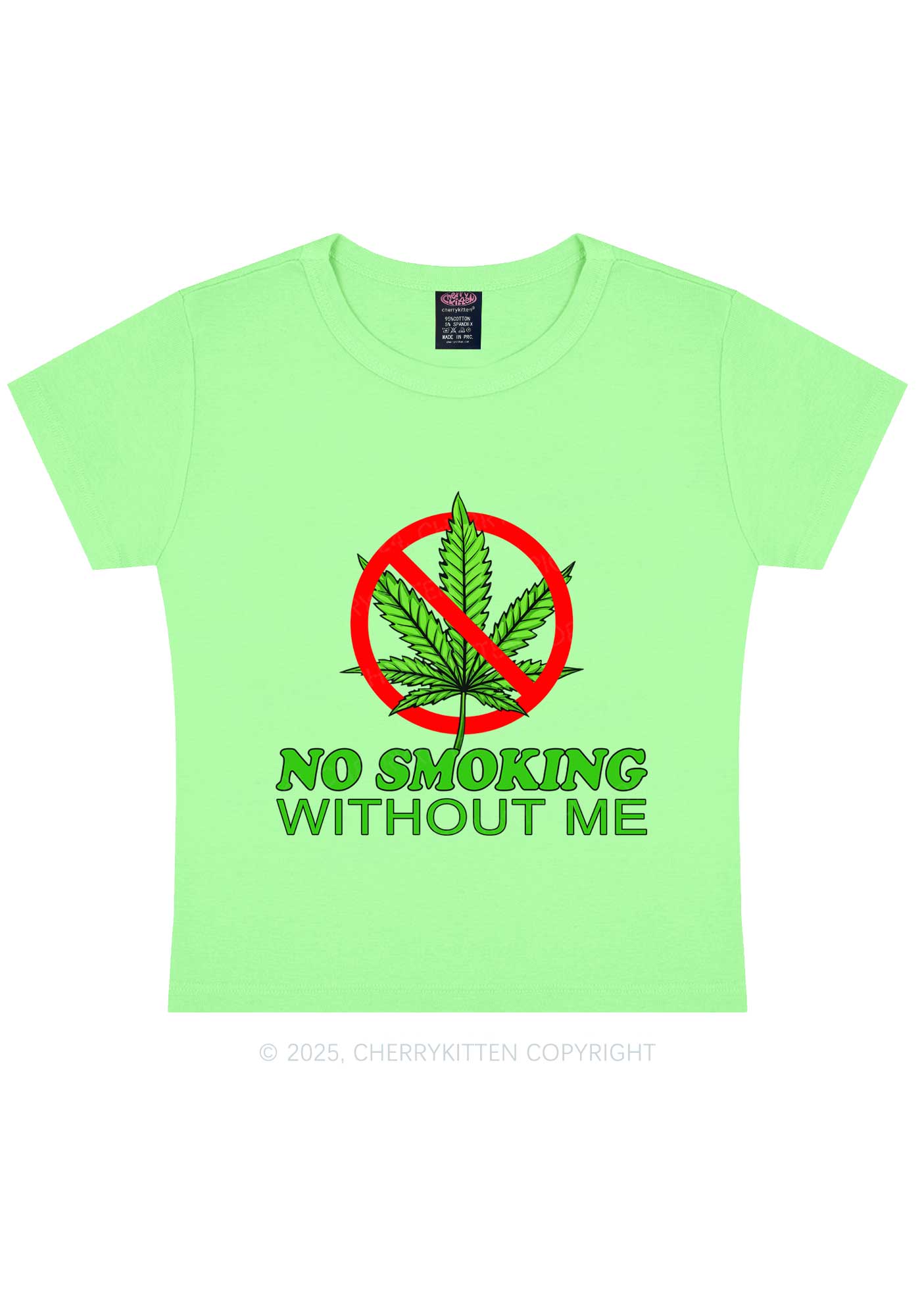 No Smoking Without Me Y2K Baby Tee Cherrykitten