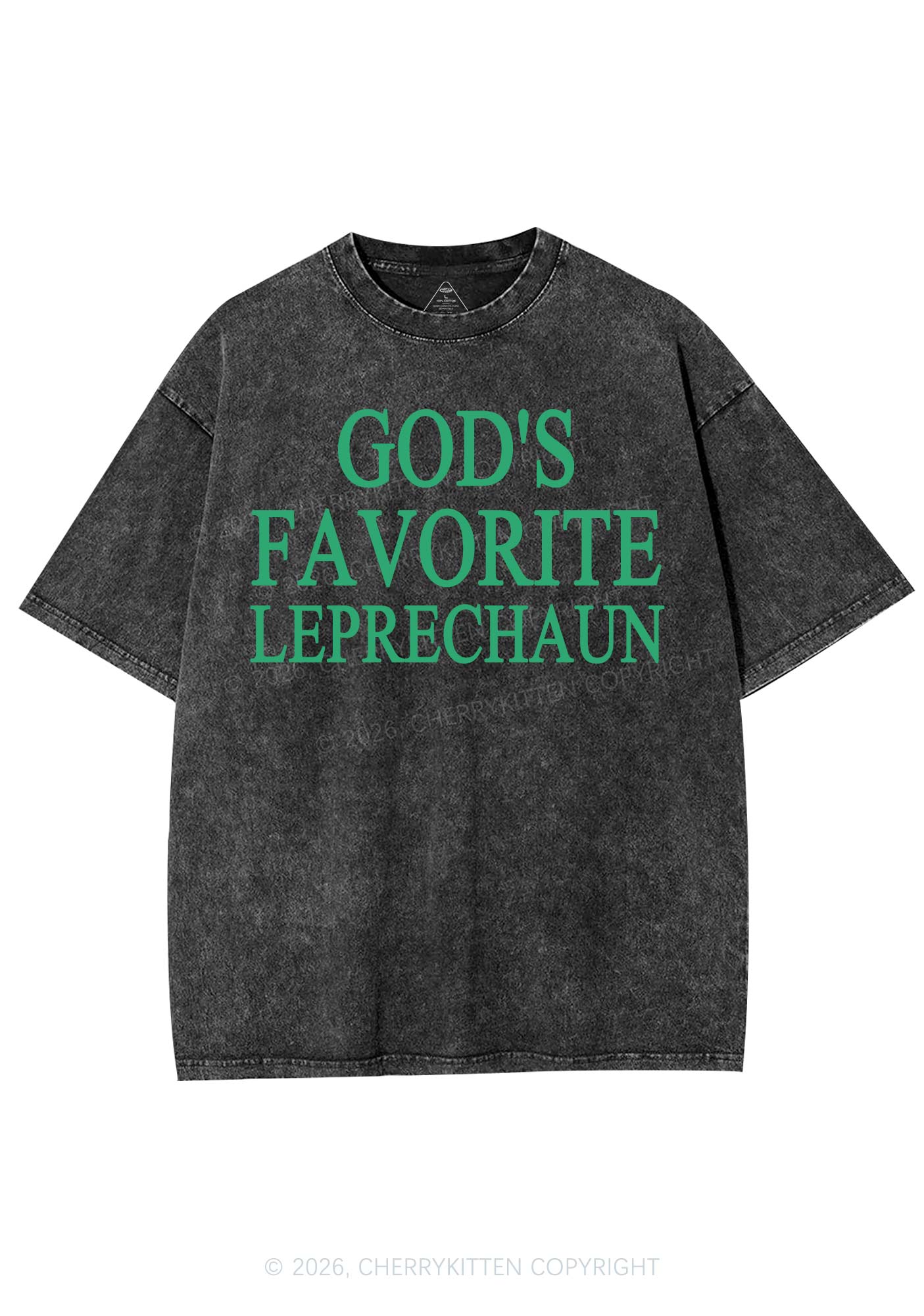 God's Favorite Leprechaun St Patricks Y2K Shirts Washed Tee Cherrykitten