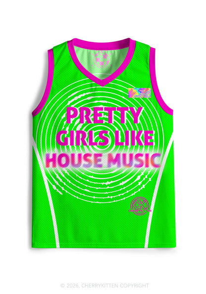 Pretty Girls Like House Music Y2K Sport Jersey Tank Cherrykitten