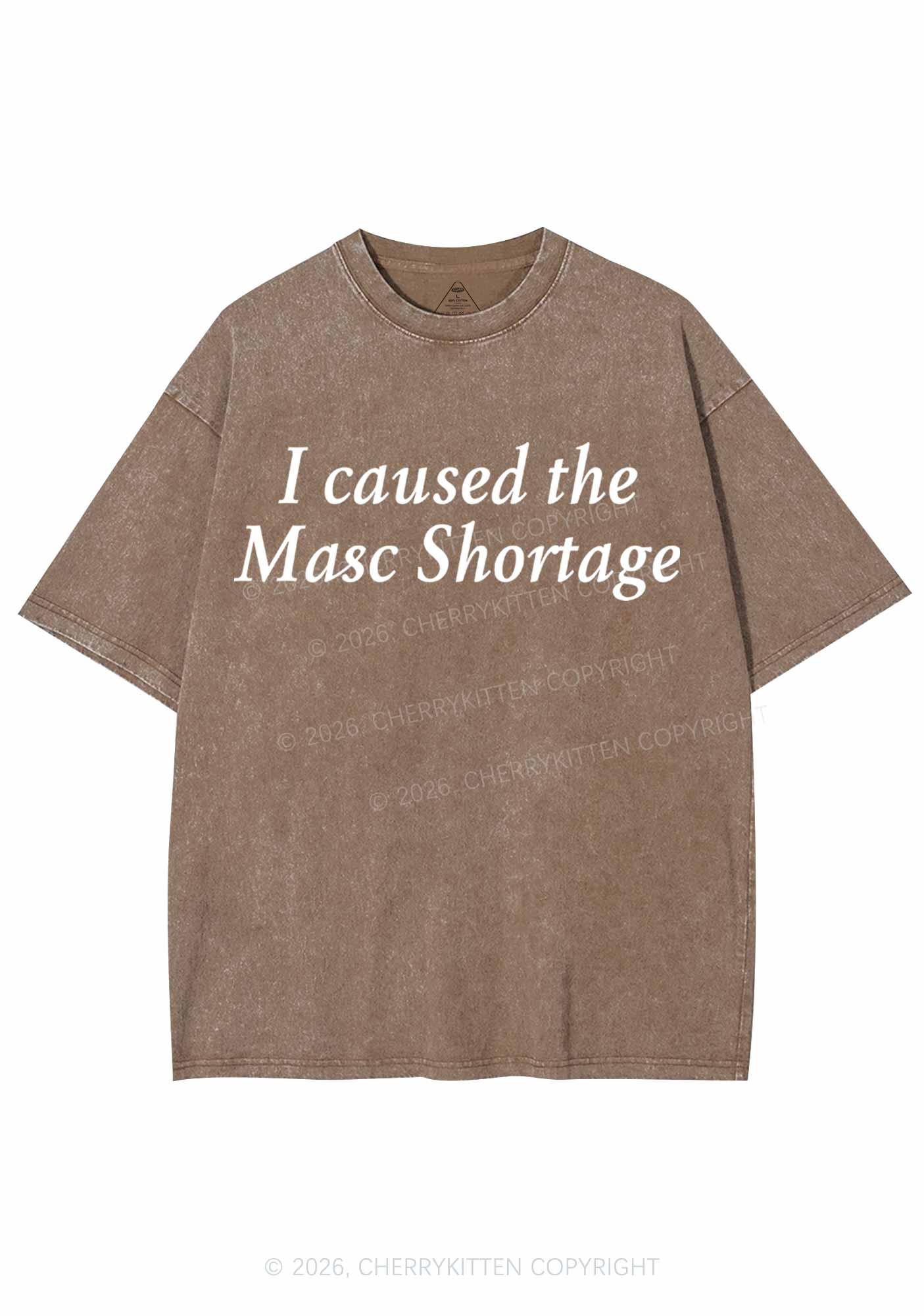 I Caused The Masc Shortage Pride Y2K Shirts Washed Tee Cherrykitten
