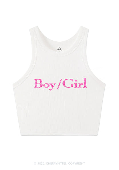 Glitter Boy Or Girl Pride Y2K Crop Tank Top Cherrykitten