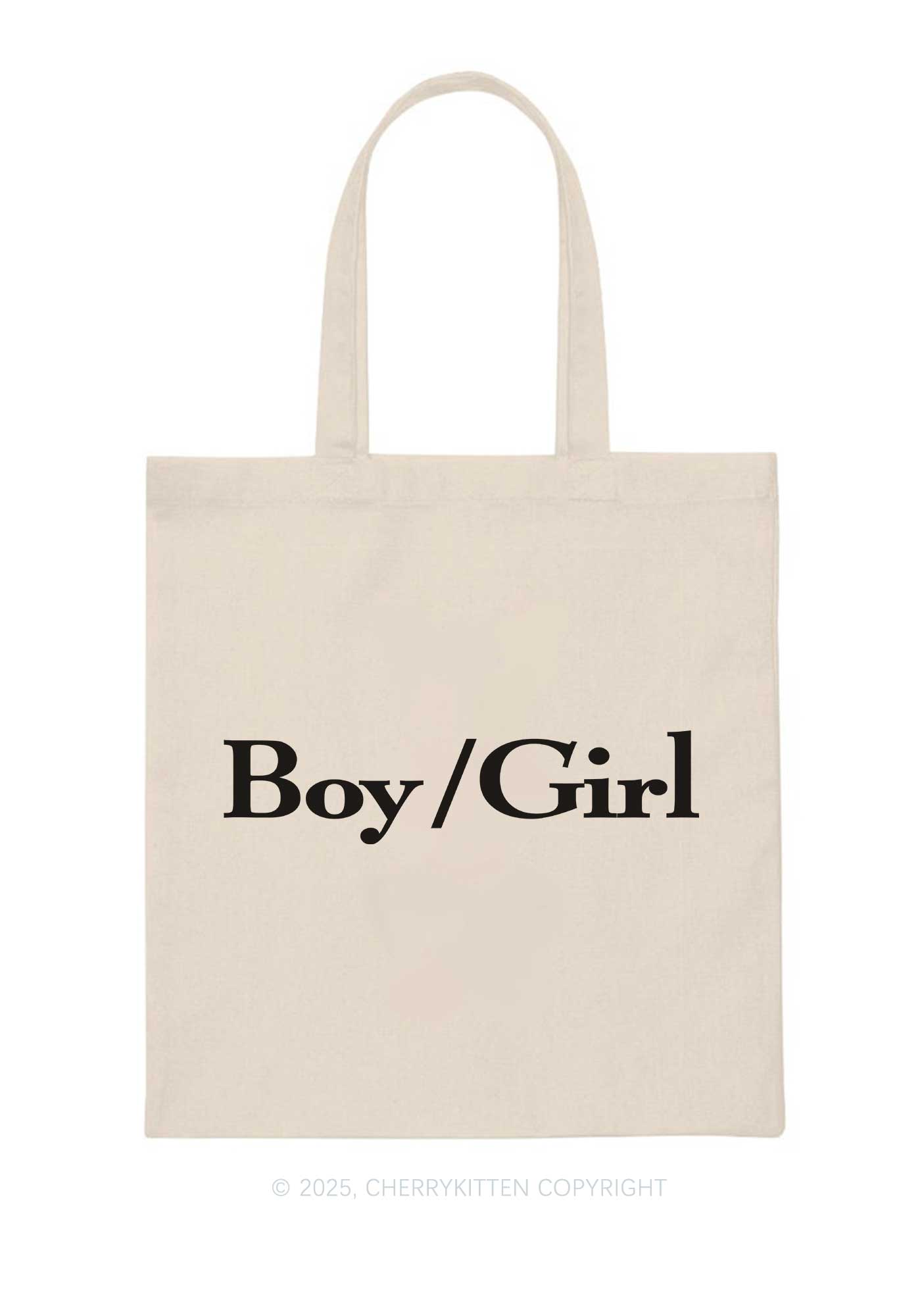 Boy Or Girl Pride Y2K Canvas Tote Bag Cherrykitten