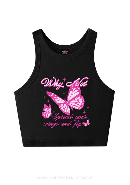Spread Your Wings And Fly Y2K Crop Tank Top Cherrykitten