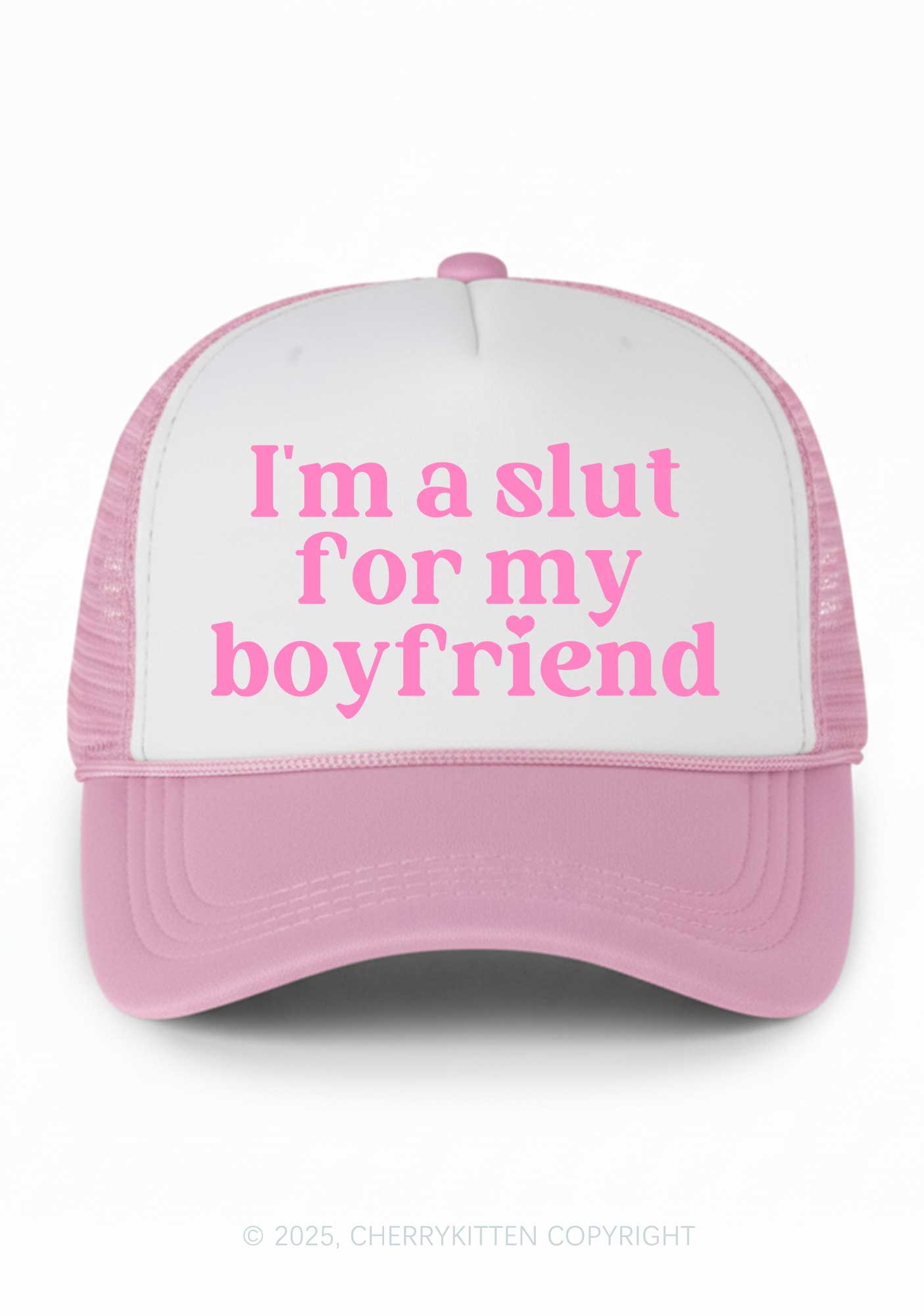 Slxt For My BF Valentine's Day Y2K Colorblock Trucker Hat Cherrykitten