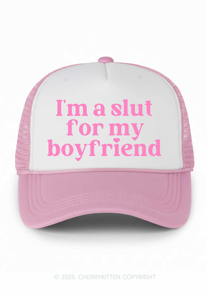 Slxt For My BF Valentine's Day Y2K Colorblock Trucker Hat Cherrykitten
