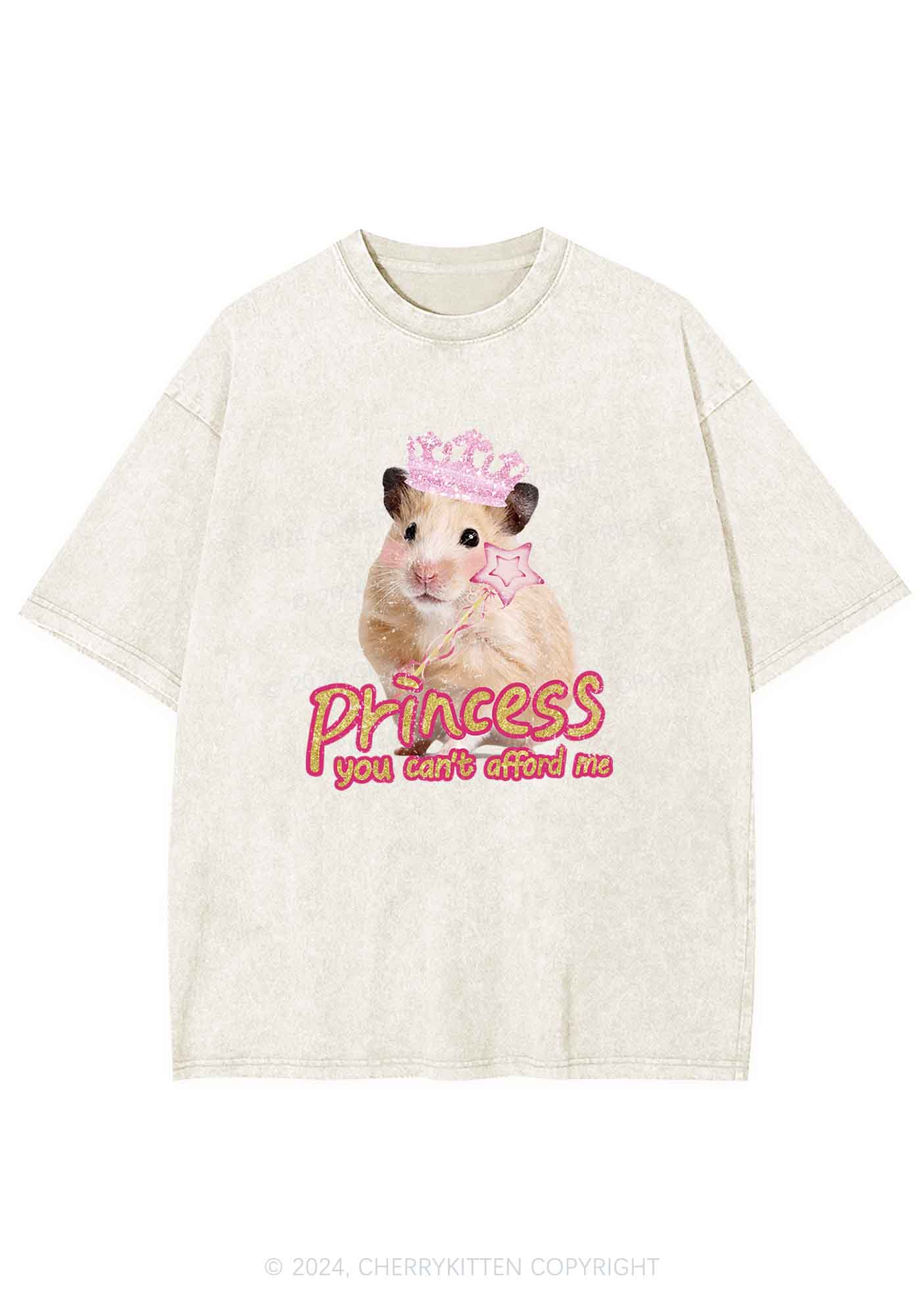 Princess You Can't Afford Me Y2K Washed Tee Cherrykitten