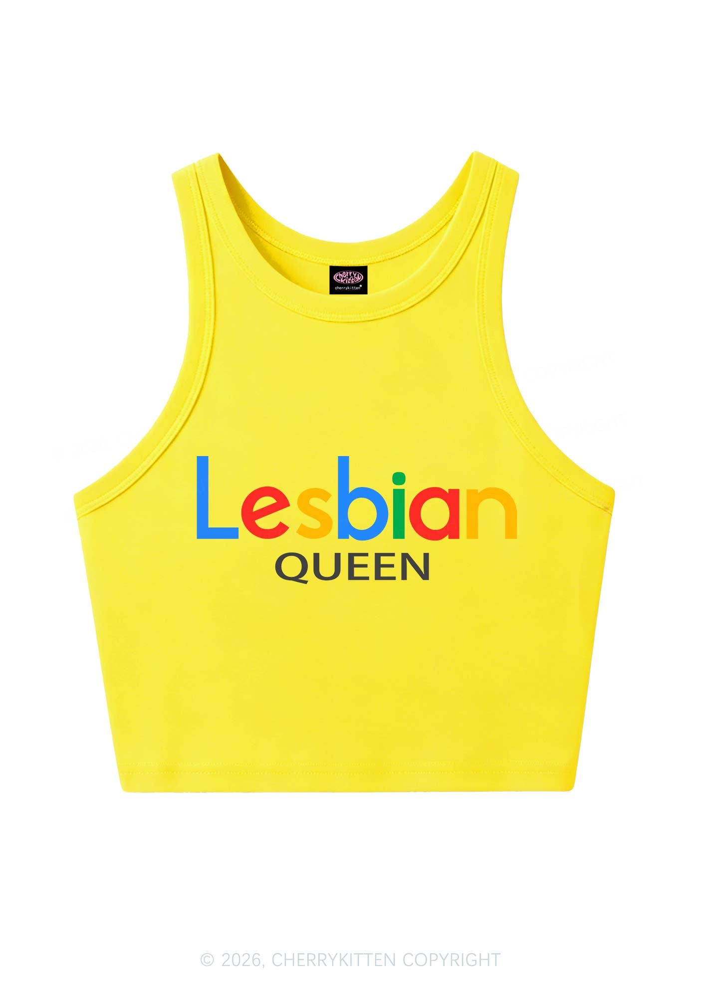Lesbian Queen Pride Y2K Crop Tank Top Cherrykitten