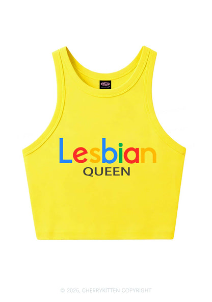 Lesbian Queen Pride Y2K Crop Tank Top Cherrykitten