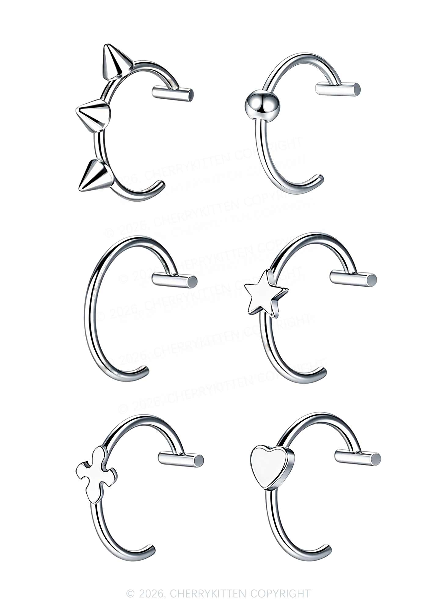 1pc No Pierced Lip Rings Y2K Piercing Cherrykitten