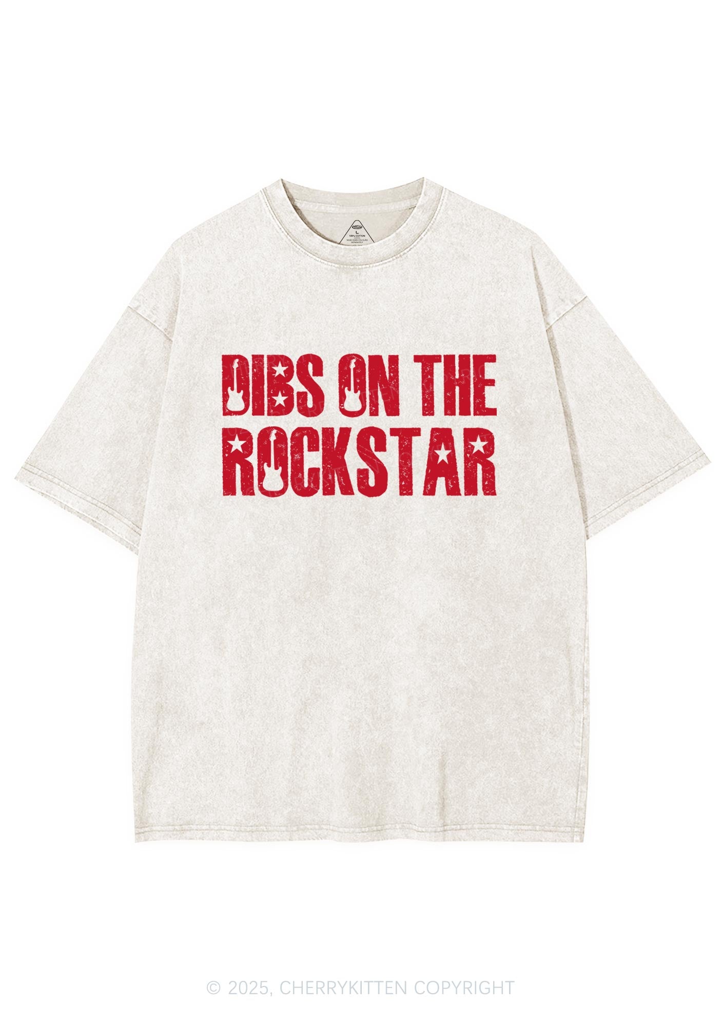 Dibs On The Rockstar Y2K Shirts Washed Tee Cherrykitten