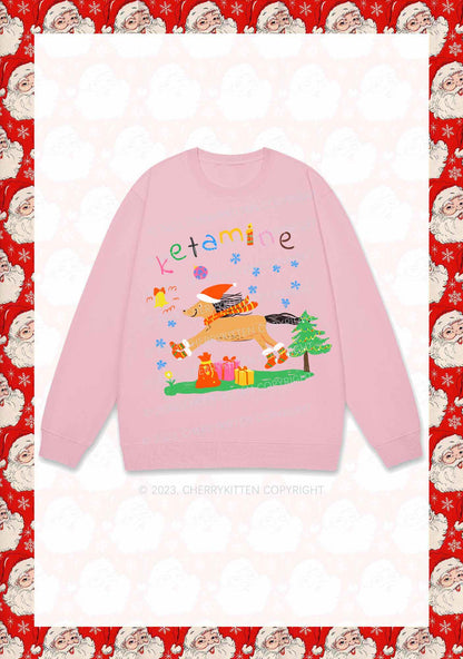 Christmas Snowflake Pony Y2K Sweatshirt Cherrykitten