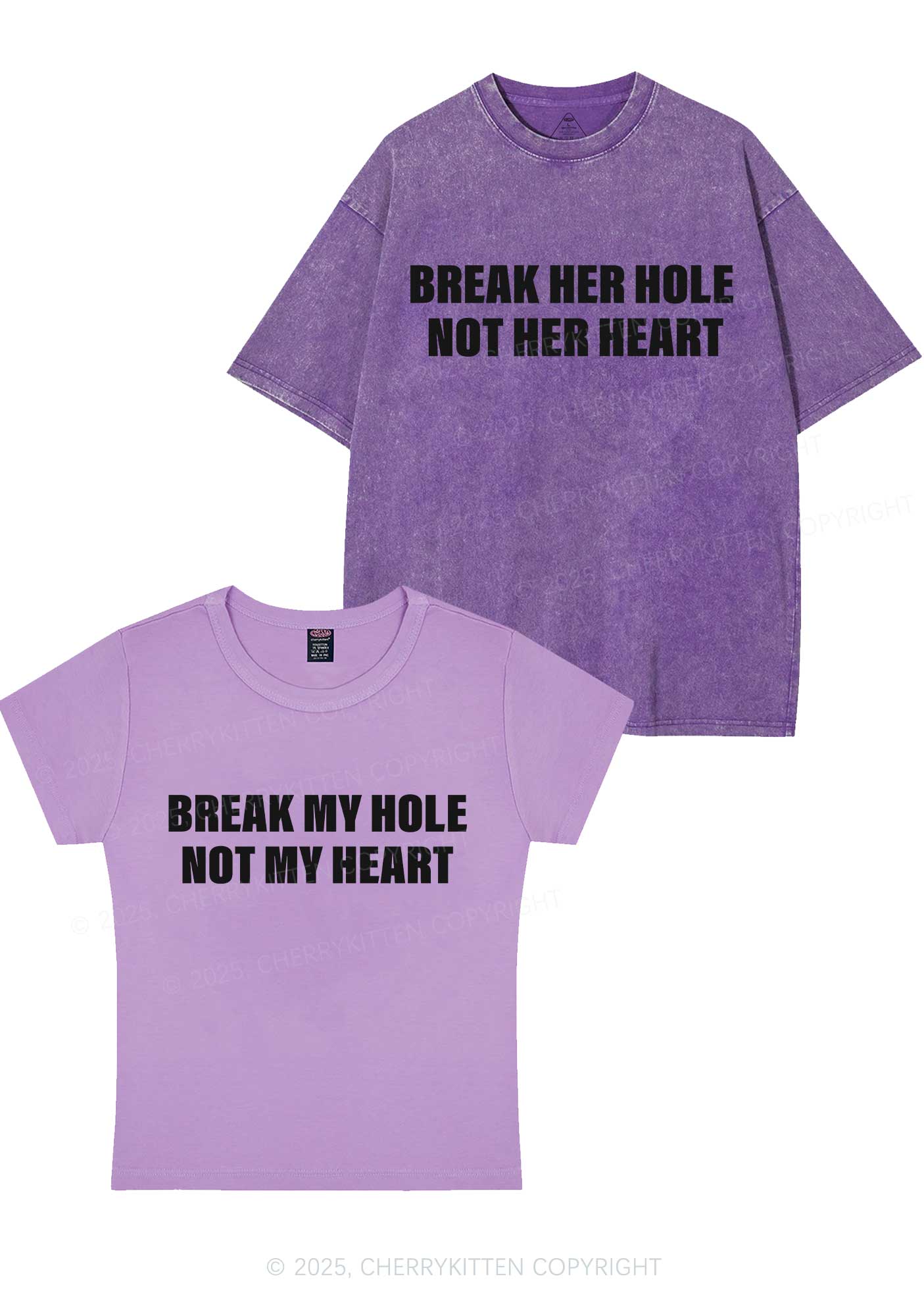 Break Hole Not Heart Y2K Valentine's Day Couple Shirt Cherrykitten