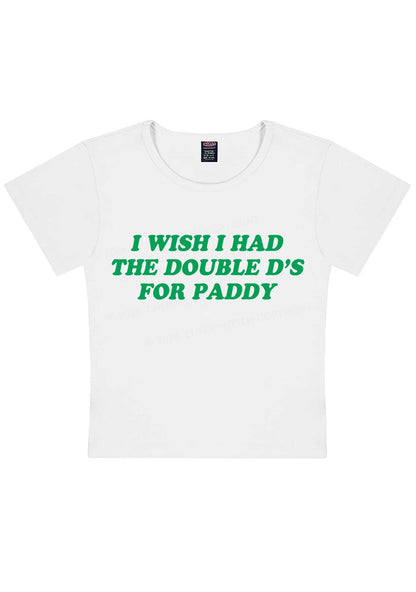 I Wish I Had Double Ds St Patricks Y2K Baby Tee Cherrykitten