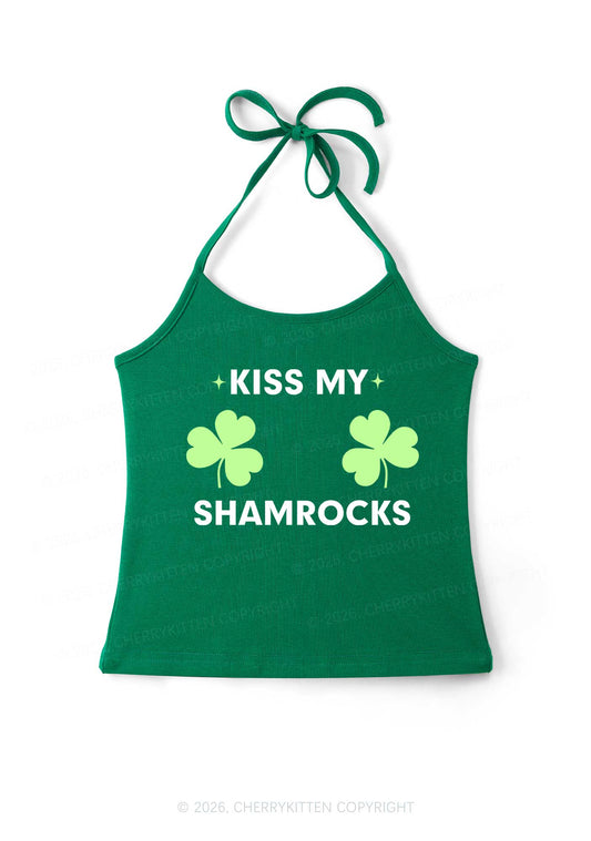 Kiss My Shamrocks St Patricks Y2K Halter Neck Cami Cherrykitten