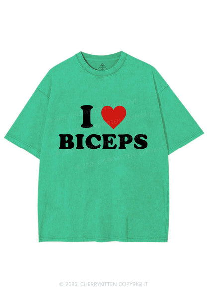 I Love Biceps Valentine's Day Y2K Shirts Washed Tee Cherrykitten