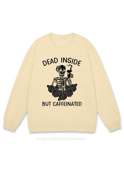 Dead Inside But Caffeinated Halloween Y2K Sweatshirt Cherrykitten