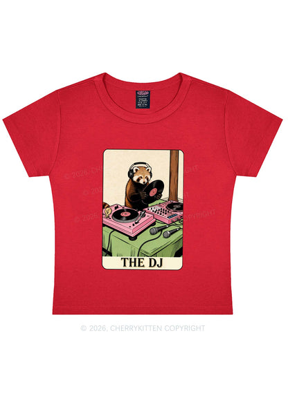 The DJ Raccoon Y2K Baby Tee Cherrykitten