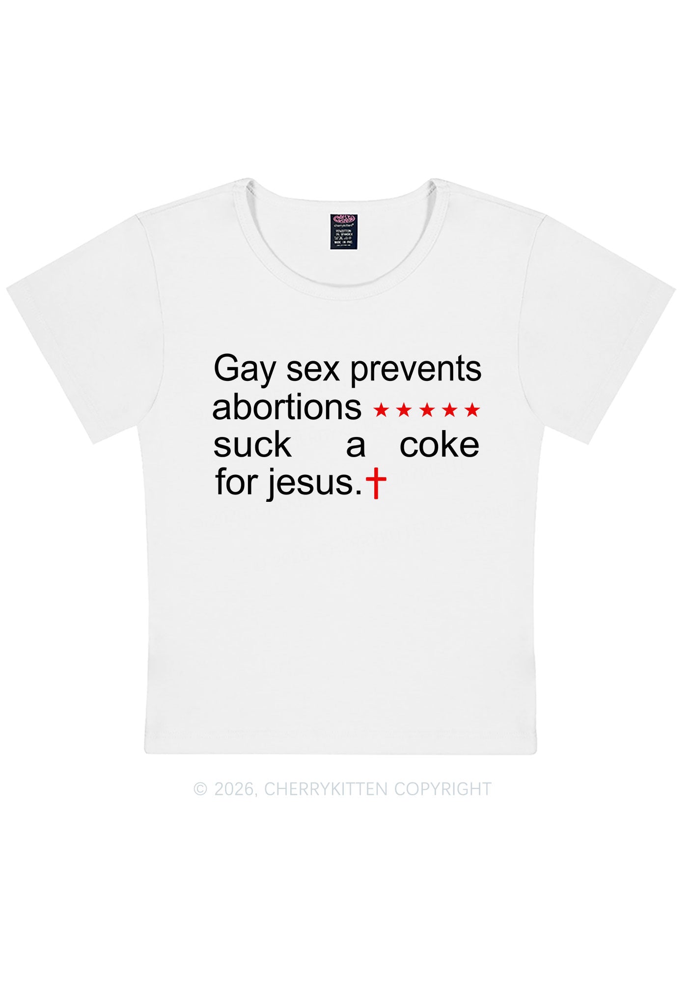 Suck A Coke For Jesus Pride Y2K Baby Tee Cherrykitten