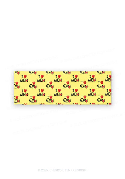 Love Me Not Men Yellow Valentine's Day Y2K Print Headband Cherrykitten