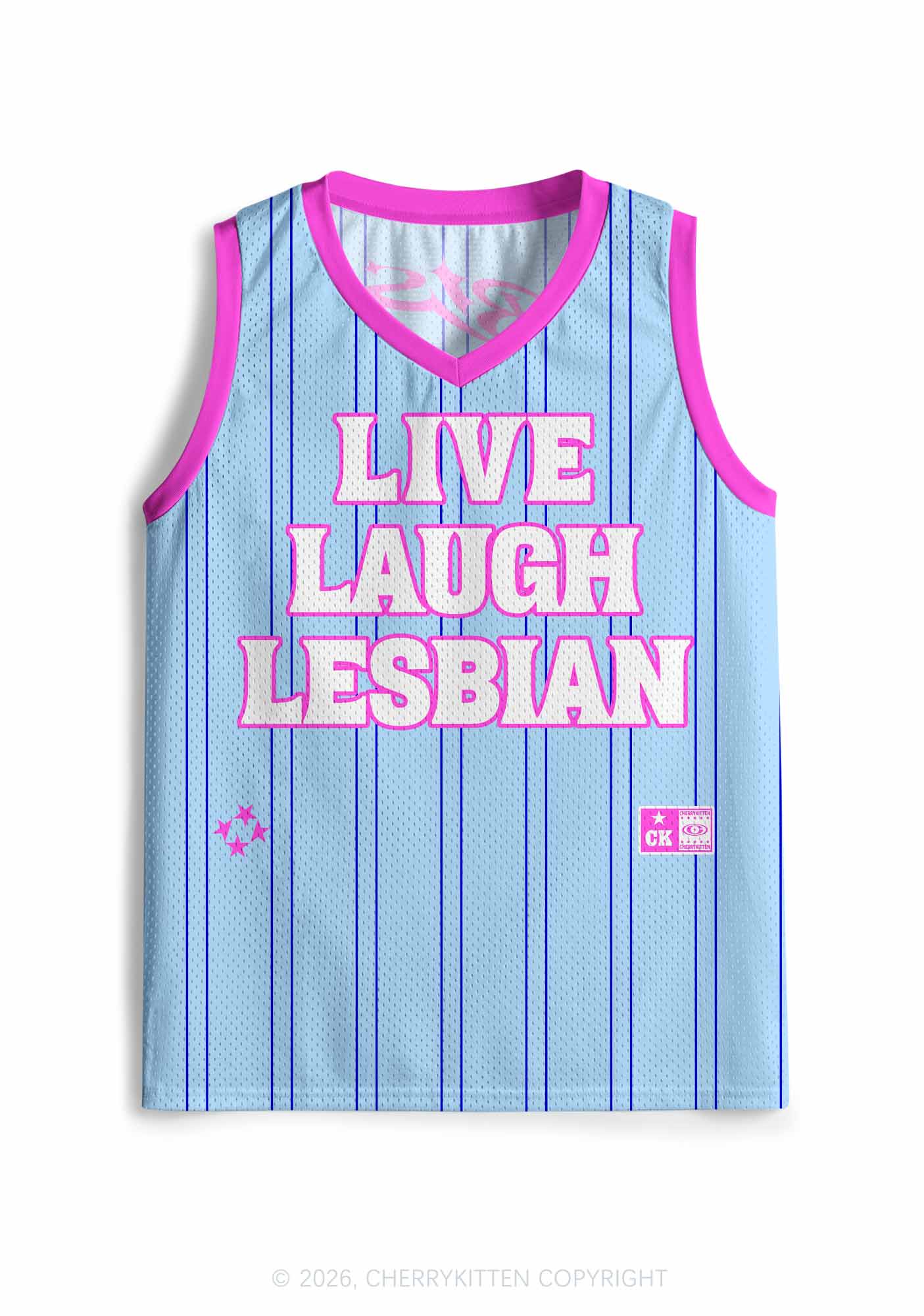 Blue Live Laugh Lesbian Pride Y2K Sport Jersey Tank Cherrykitten