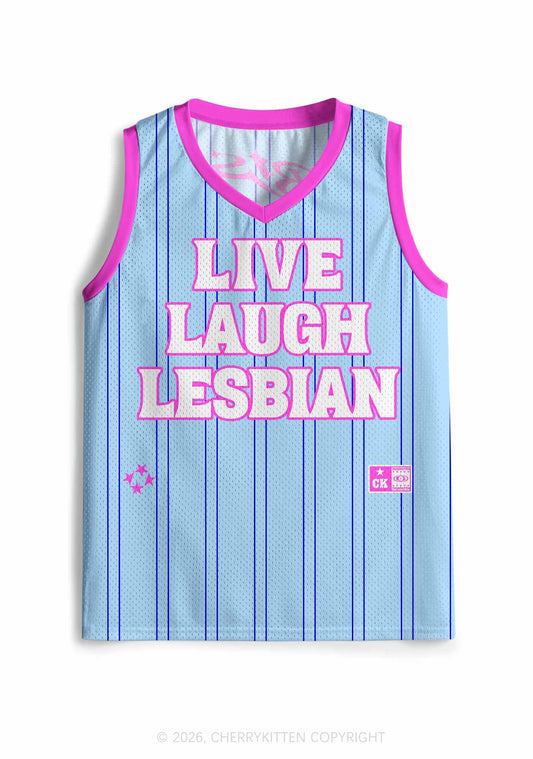 Blue Live Laugh Lesbian Pride Y2K Sport Jersey Tank Cherrykitten