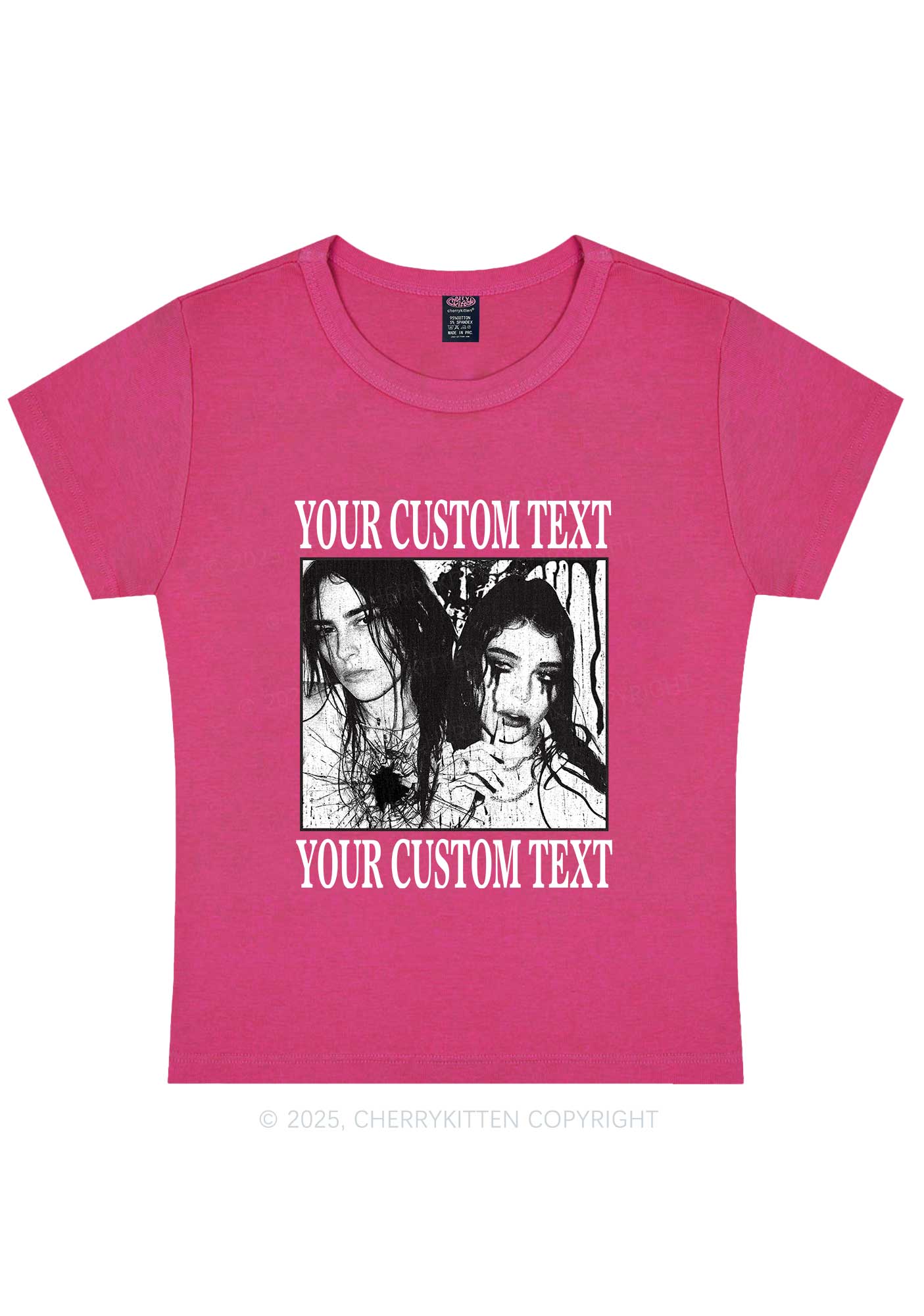 Custom Halloween Creepy Couple Y2K Baby Tee Cherrykitten