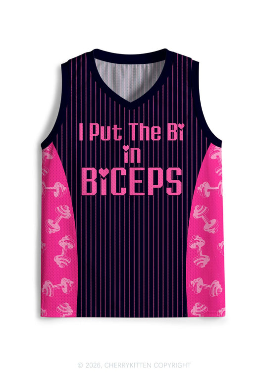 I Put The Bi In Biceps Pride Y2K Sport Jersey Tank Cherrykitten