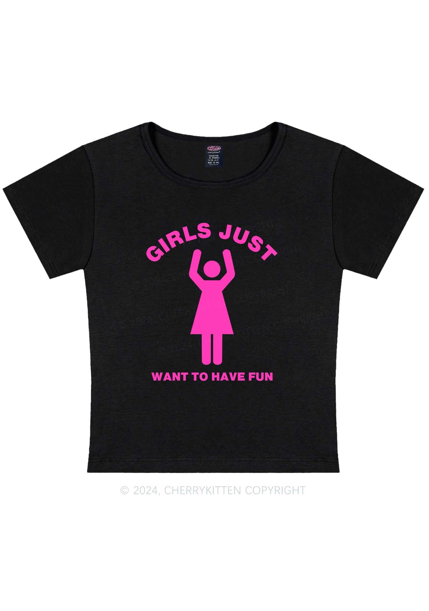 Curvy Girls Just Have Fun Y2K Baby Tee Cherrykitten