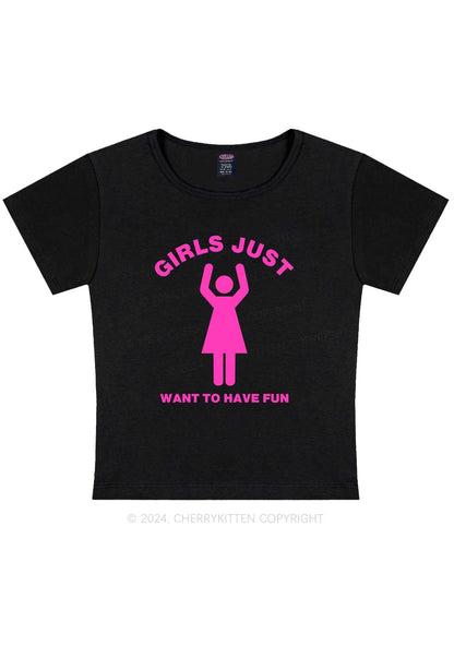 Curvy Girls Just Have Fun Y2K Baby Tee Cherrykitten