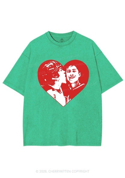 Red Heart Bros HR Y2K Shirts Washed Tee Cherrykitten