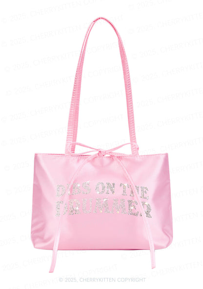 Rhinestone Dibs On The Drummer Y2K Satin Bags Cherrykitten