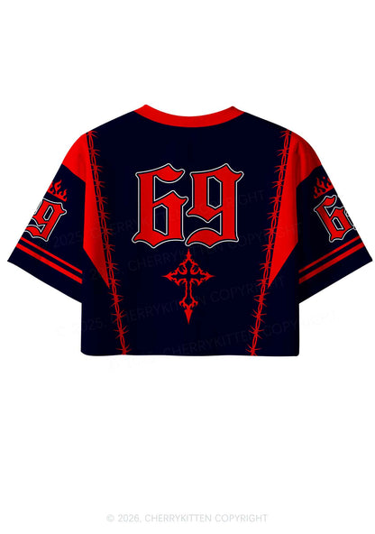 Black I Let Femmes Top Me Pride Y2K Crop Sport Jersey Shirts Cherrykitten