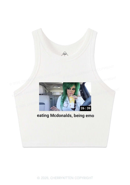Eating Being Emo Y2K Crop Tank Top Cherrykitten