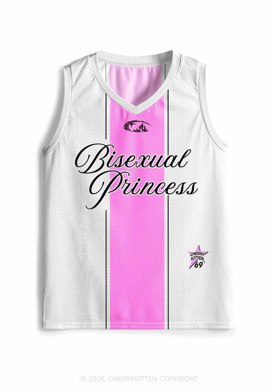 White Bisexual Princess Pride Y2K Sport Jersey Tank Cherrykitten