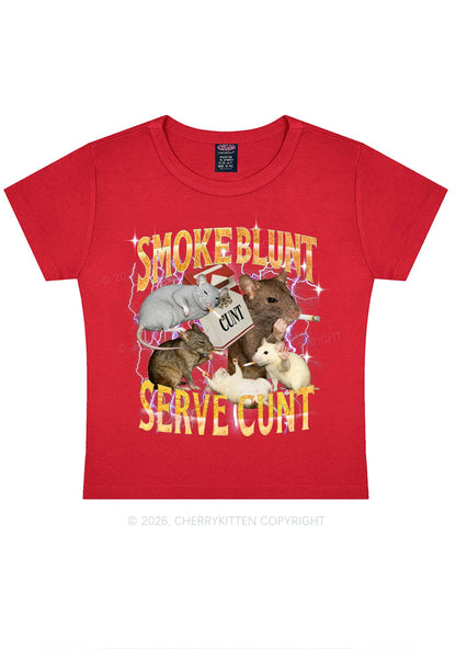 Smoke Blunt Rats Y2K Baby Tee Cherrykitten