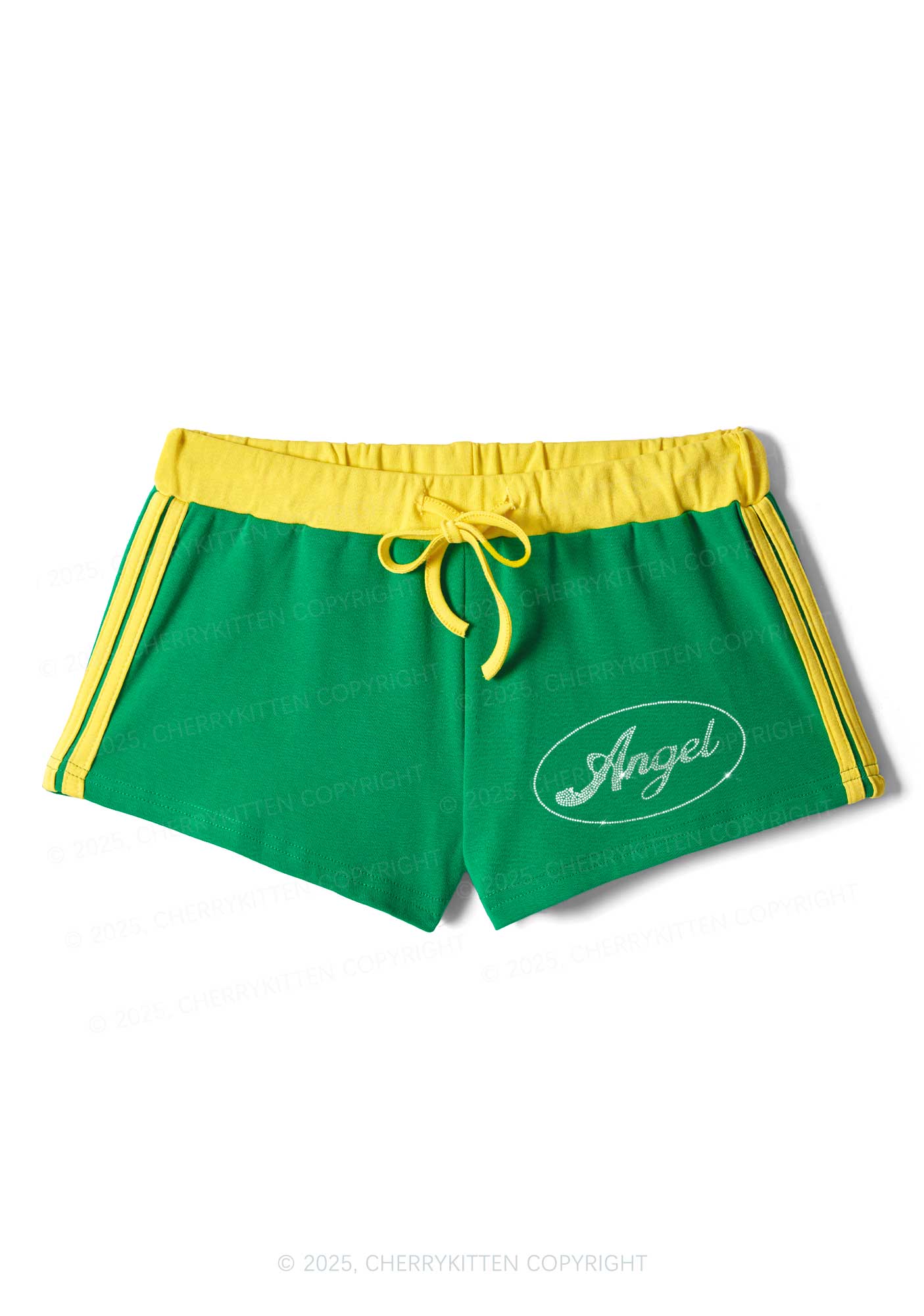 Rhinestone Mini Angel Y2K Drawstring Mini Shorts Cherrykitten