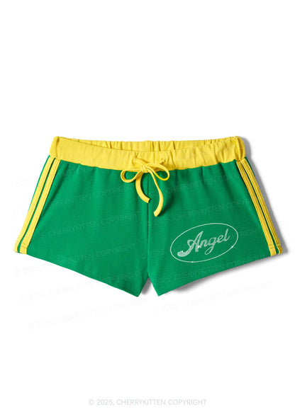 Rhinestone Mini Angel Y2K Drawstring Mini Shorts Cherrykitten