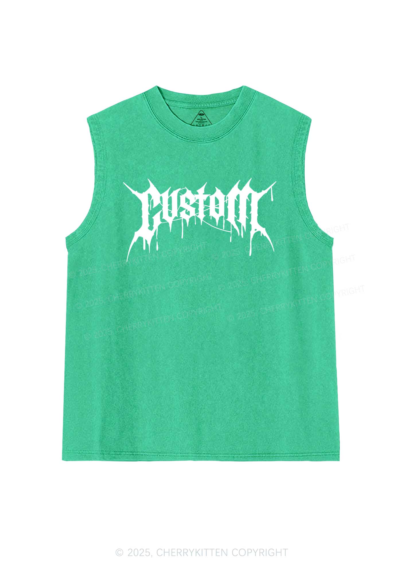 Custom Font Art Y2K Washed Muscle Tank Cherrykitten