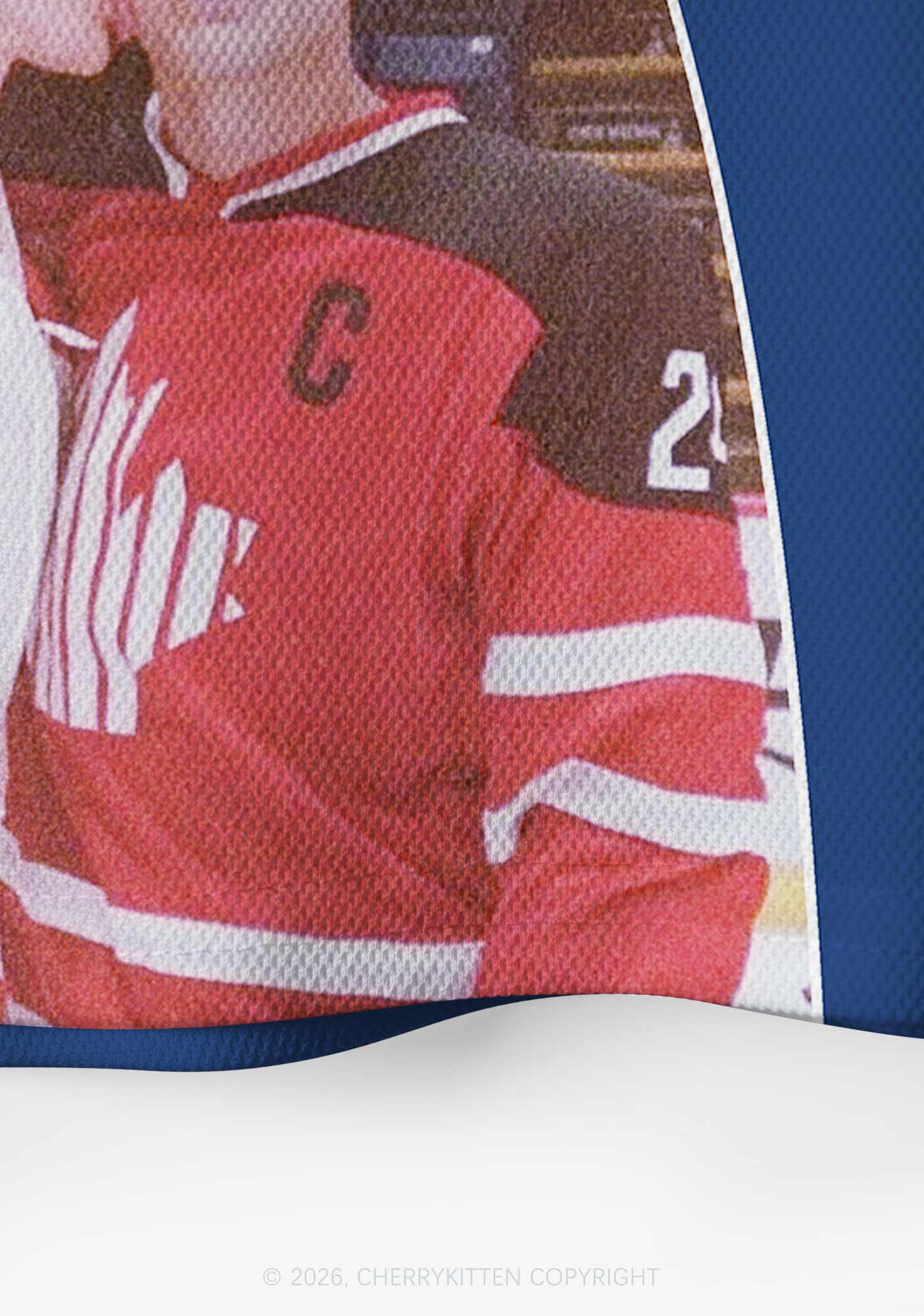 Blue Hockey Boys Kissing HR Y2K Crop Sport Jersey Shirts Cherrykitten